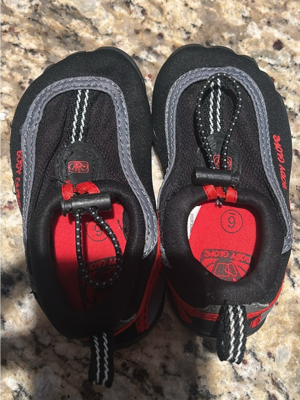 Body glove toddler  Black and Red Water Shoes - Size 6